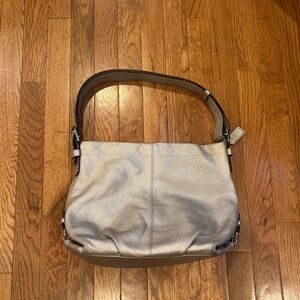 Shimmery gray Coach Leather Shoulder Bag